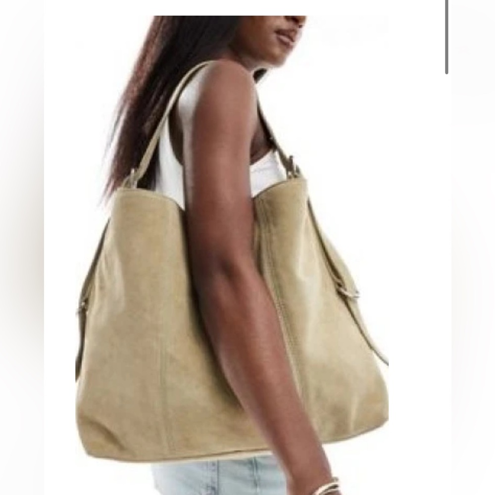 Brand new ASOS green suede shoulder bag